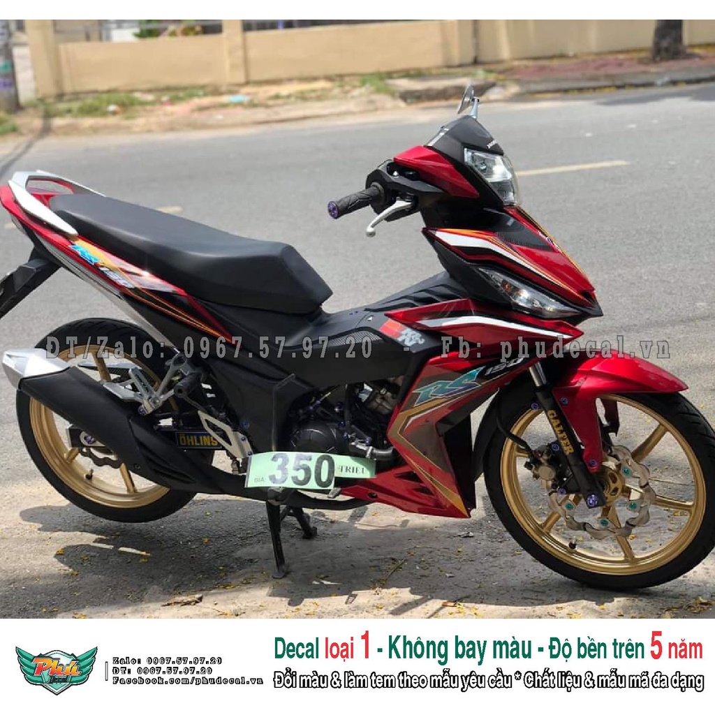 Tem rời xe Winner Rs đỏ đen Kiểu (A)