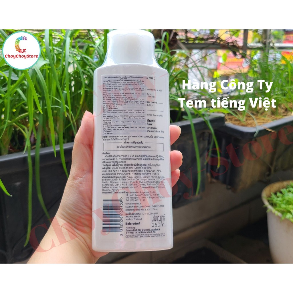 [TEM CTY] Dầu gội EUCERIN Dermo Capillaire pH5 Mild Shampoo 250mL  chăm sóc da đầu nhạy cảm