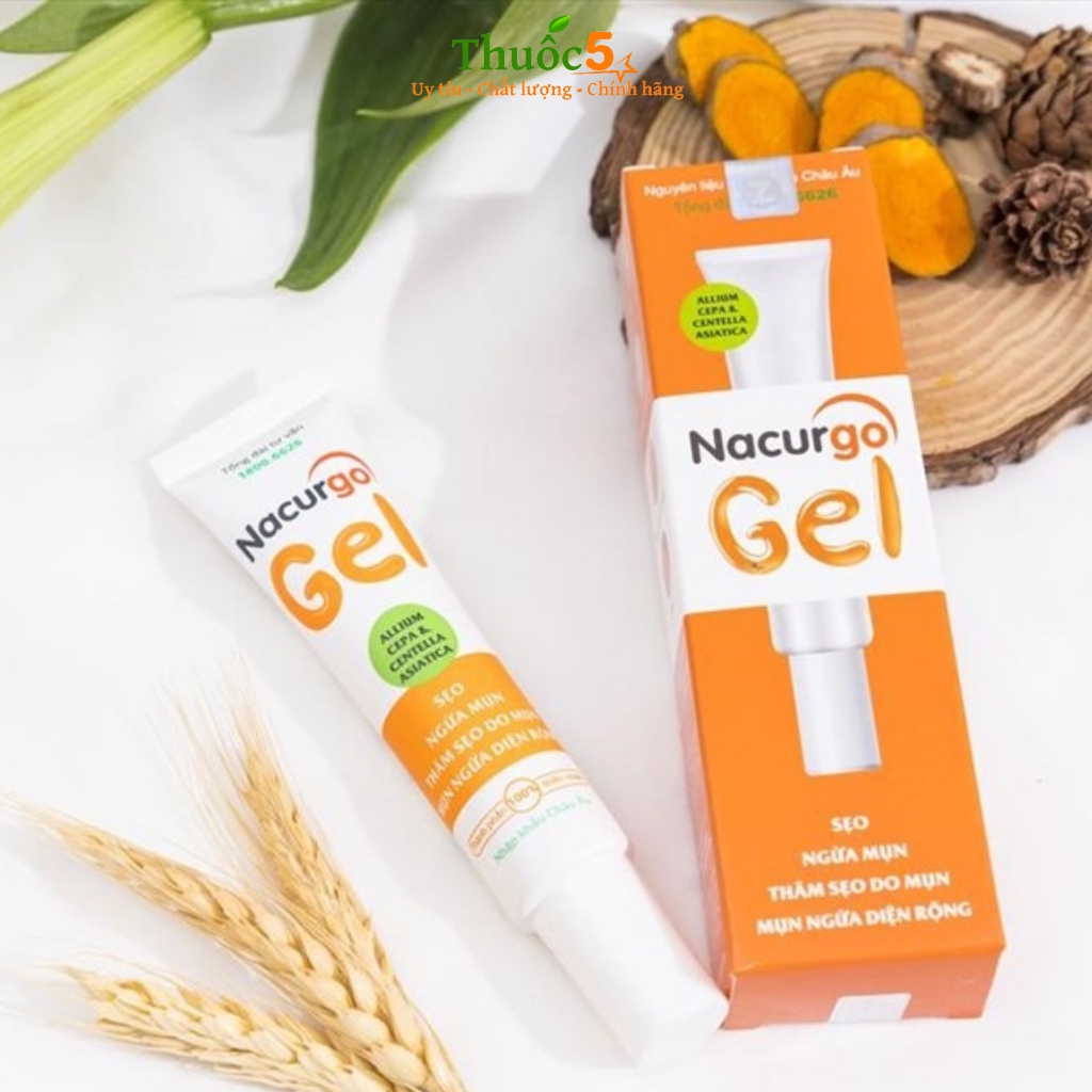 Gel Giảm Thâm, Mờ Sẹo Nacurgo Hỗ Trợ Dưỡng Da, Giúp Da Mịn Màng, Căng Bóng Tuýp 20g