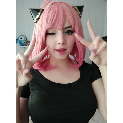 Tóc Giả Ngắn Màu Hồng Dễ Thương Chịu Nhiệt Hóa Trang Nhân Vật Anime SPY×FAMILY Anya Forger