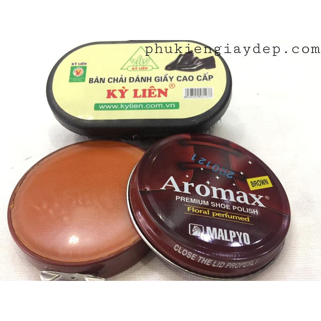 Xi Đánh Giày Vàng Bò Aromax Hàn Quốc (Tặng kèm bàn chải)