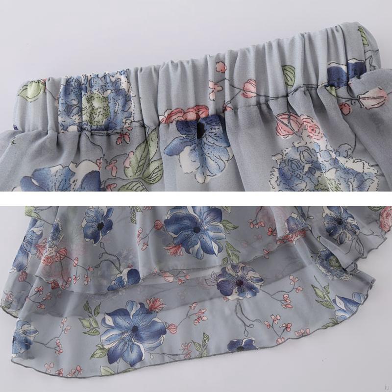 Set Áo Kiểu Tay Ngắn Màu Trơn + Chân Váy Hoa Cho Bé Gái