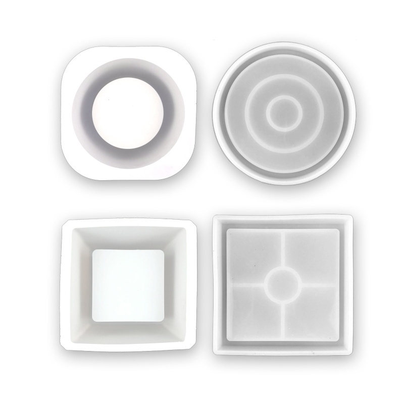 Khuôn Silicone Làm Chậu Cây Sen Đá Hình Tròn DIY