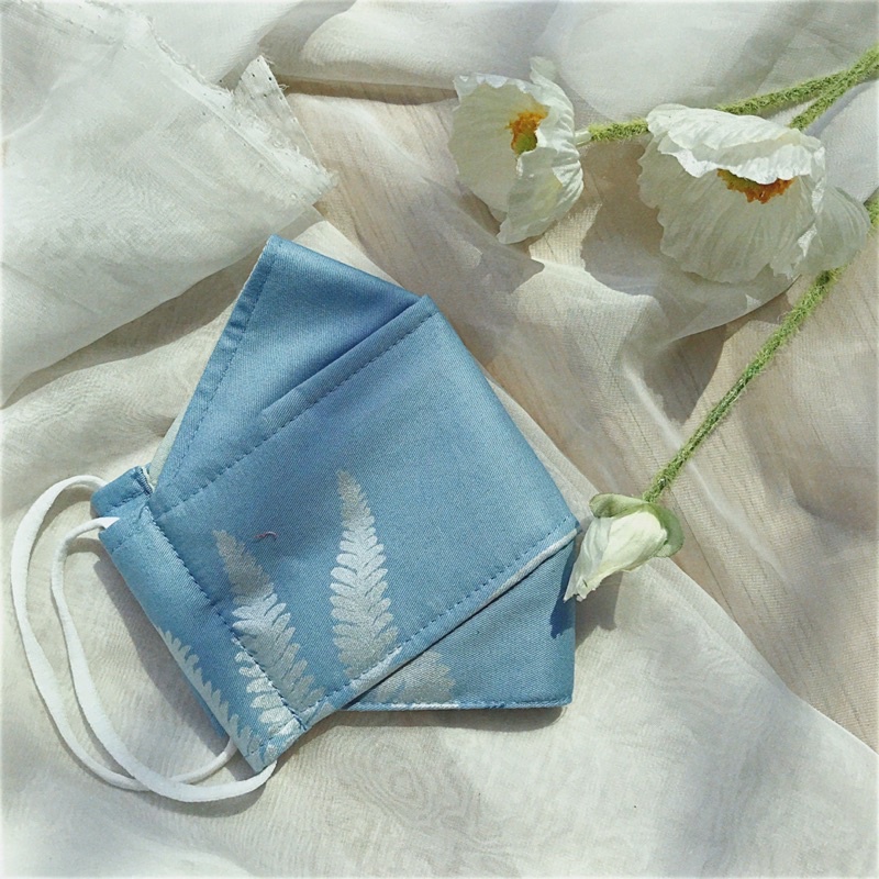 Khẩu trang nữ 3D thô cotton hoa nhí vintage dây điều chỉnh