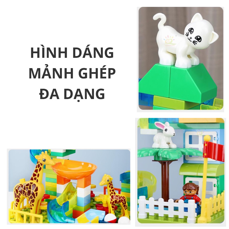 Bộ lego 243 mảnh Cutis, đồ chơi láp ráp cầu trượt, đồ chơi giáo dục và phát triển trí thông minh cho bé (có kèm đế)