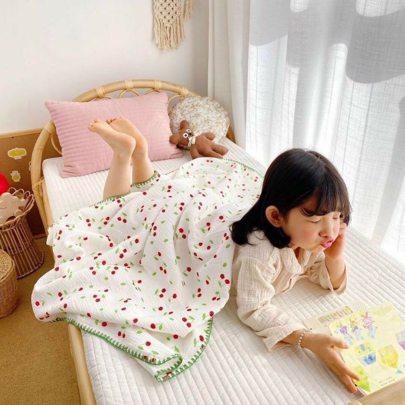 Chăn xô 2 lớp bo viền - chăn đắp cho bé thoáng khí mùa hè