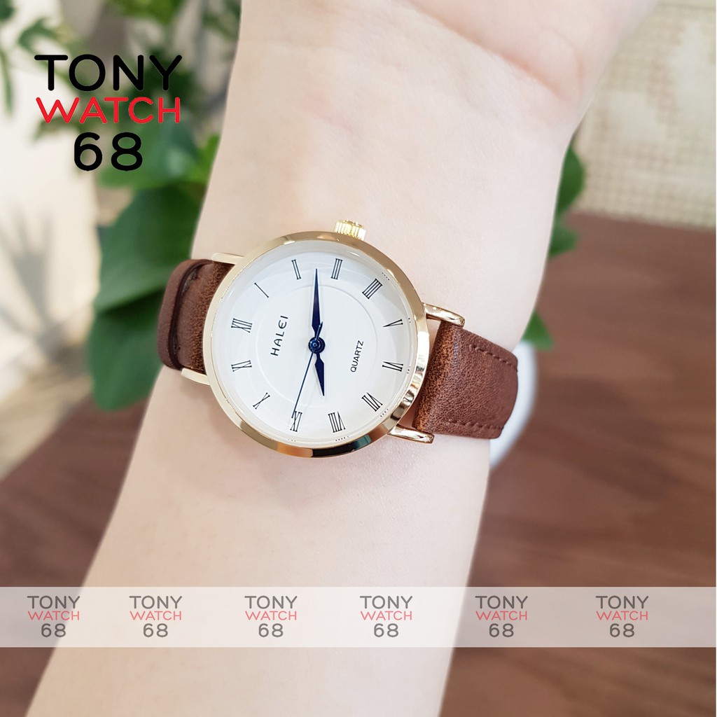 [FLASHSALE] Đồng Hồ Đôi Nam Nữ Dây Da Chính Hãng Halei - Tony Watch 68 - Có Video thật | BigBuy360 - bigbuy360.vn