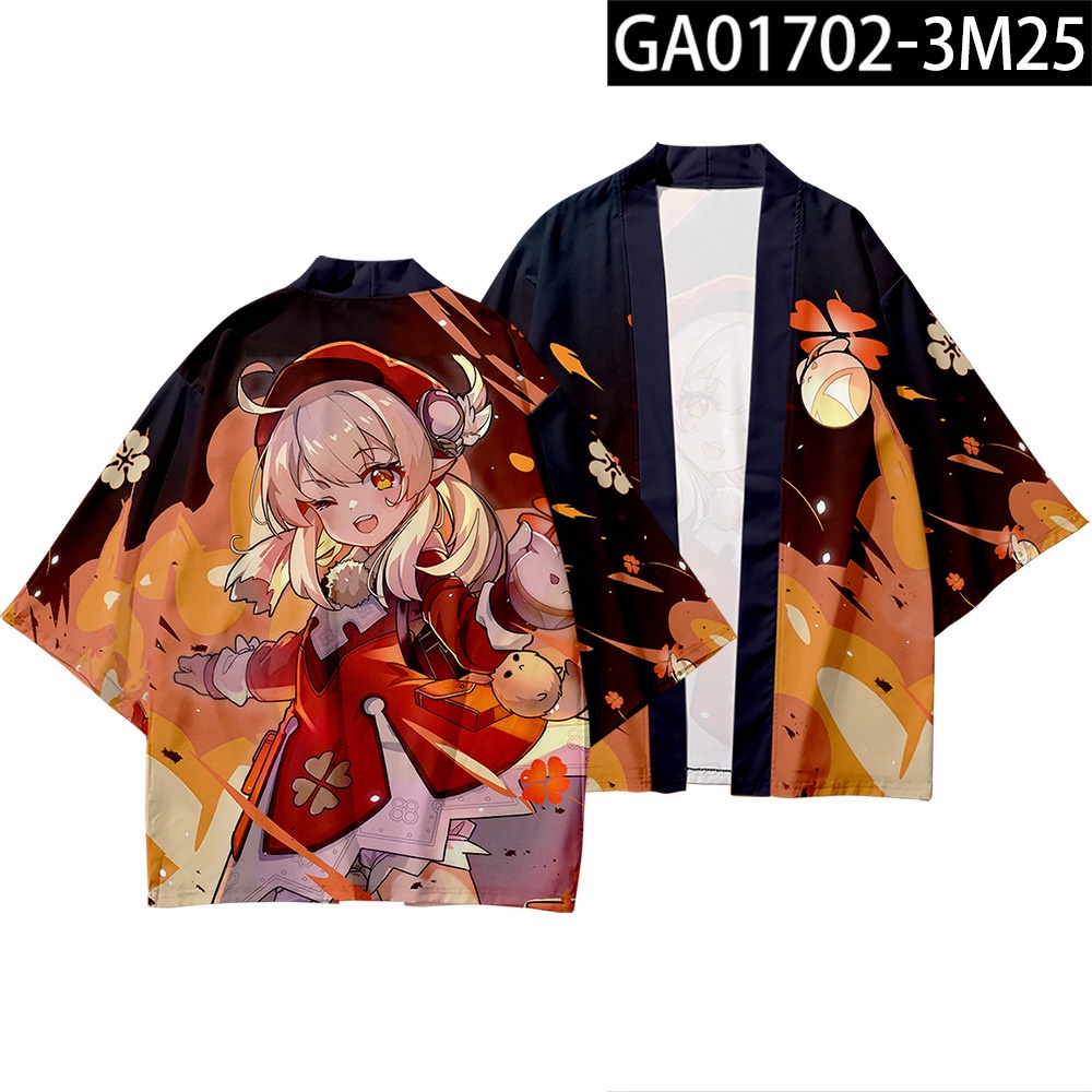 Áo choàng kimono dáng rộng in họa tiết anime Genshin Impact độc đáo cho nam và nữ | WebRaoVat - webraovat.net.vn