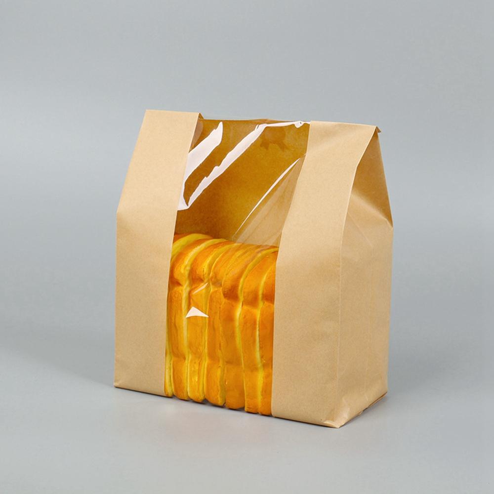 Túi Giấy Kraft Trong Suốt Đựng Bánh Nướng Tránh Dầu Mỡ Tiện Dụng