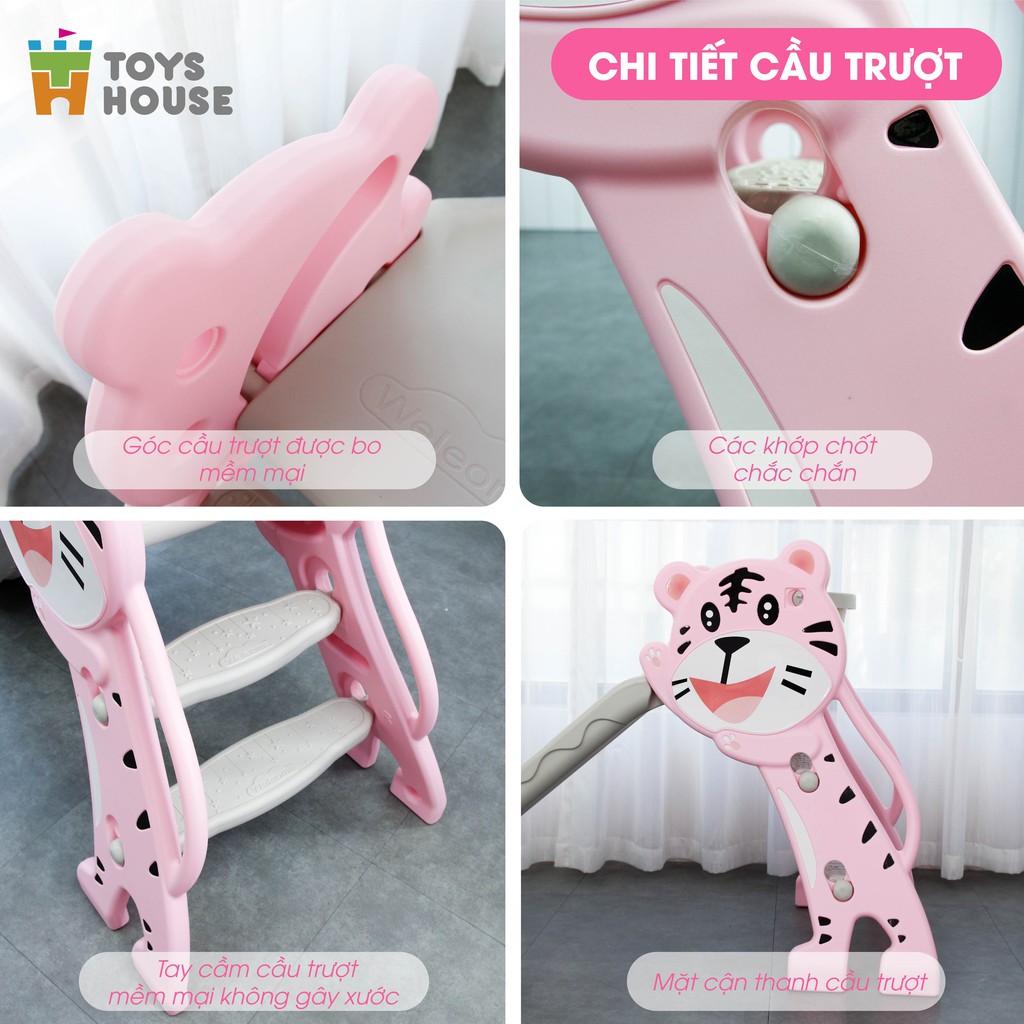 [Mã BMBAU300 giảm 10% đơn 499K] Cầu trượt kèm Khung bóng rổ cho bé Toys House WM19024, hàng chính hãng cao cấp