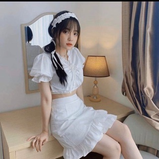 SET ÁO CHOKER CHÂN VÁY BÈO (KÈM HÌNH THẬT)