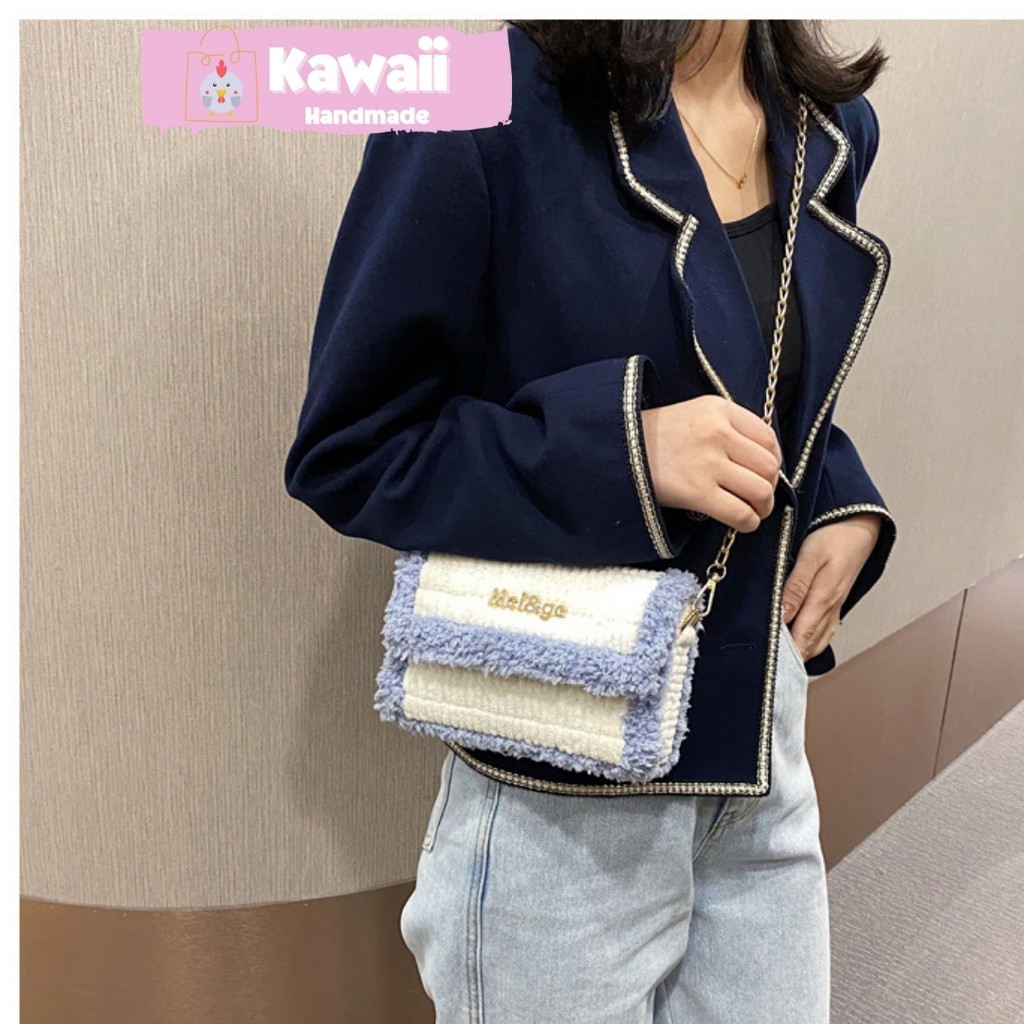 Túi handmade tự đan len phối màu đầy đủ phụ kiện có video hướng dẫn Kawaii_Handmade