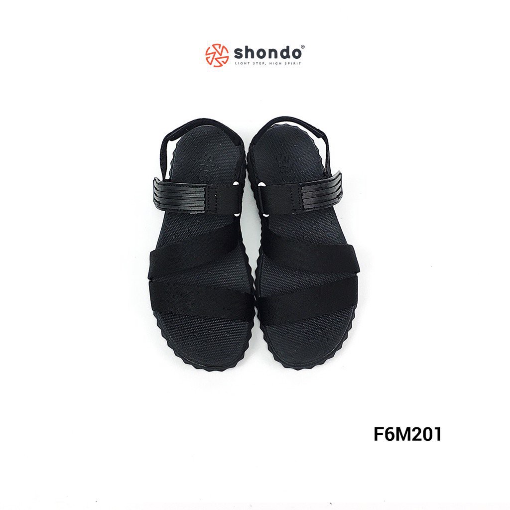 Giày Sandal Shat F6 SHONDO Full chéo đen Unisex - F6M201