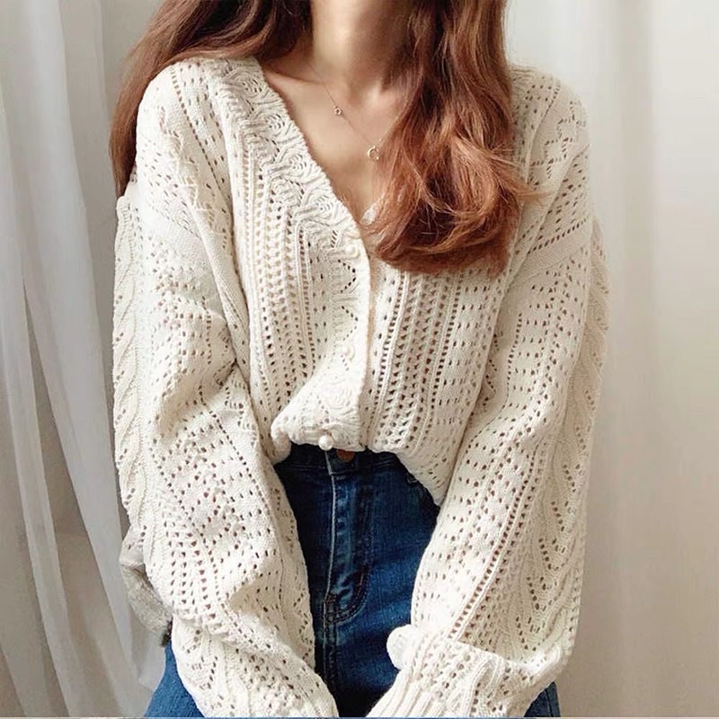Áo len Cardigan dệt kim dễ phối đồ, trẻ trung kiểu Tây ngọt ngào