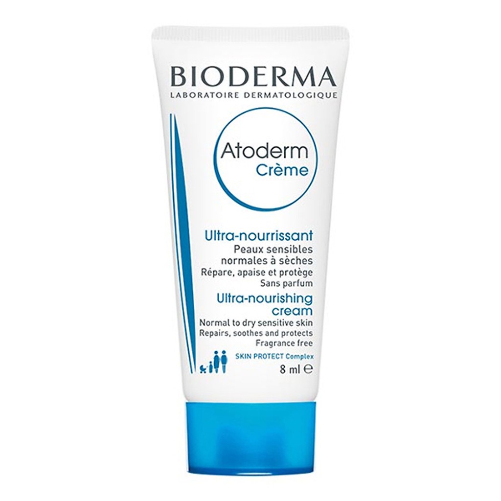 [HB - GIFT] Kem dưỡng ẩm dành cho da nhạy cảm, da cơ địa, chàm dùng được cho trẻ nhỏ Bioderma Atoderm Creme 8ml