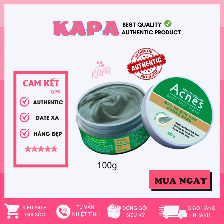 Mặt nạ bùn non dưỡng sáng da Acnes Baby Mud Mask   .