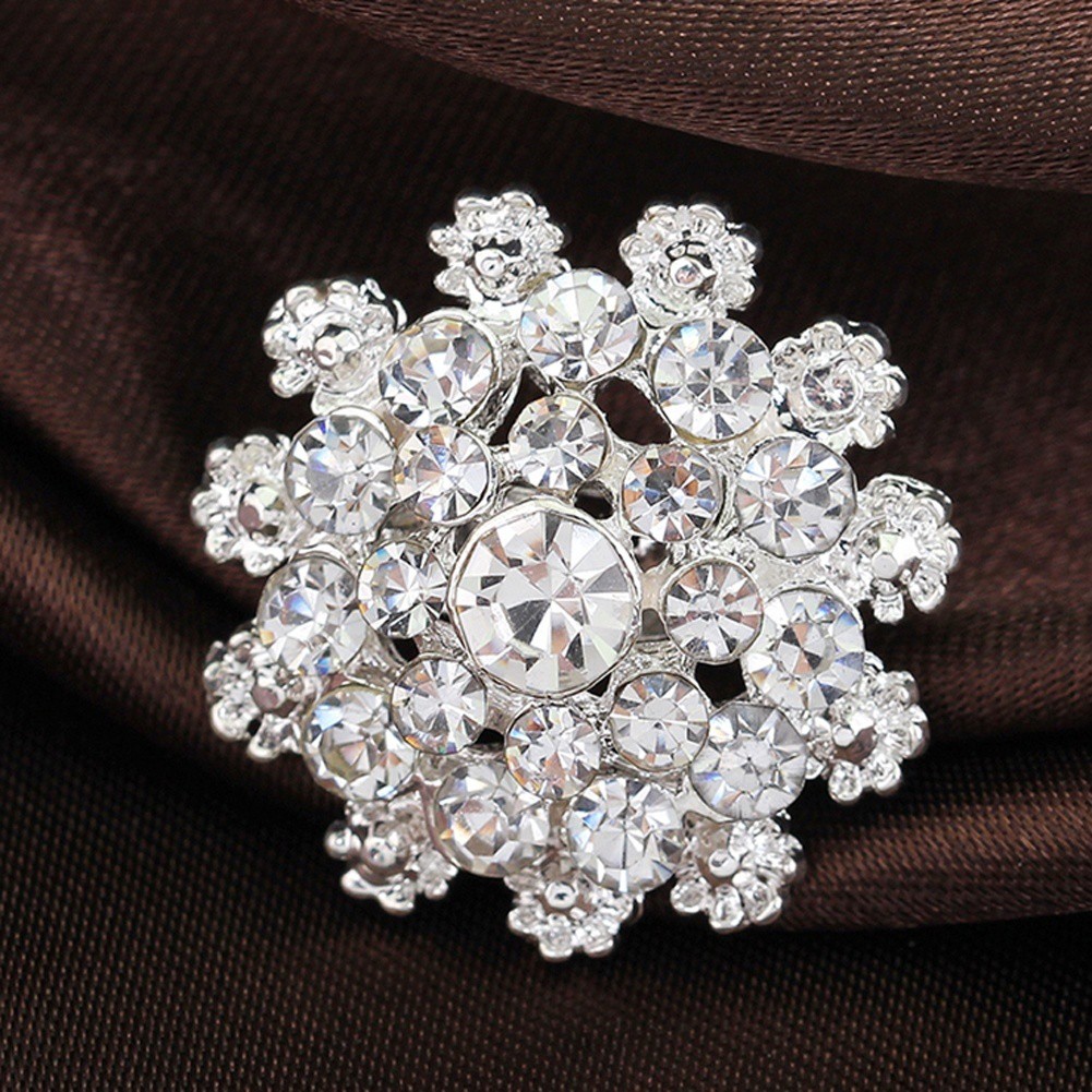 Ghim cài áo hình hoa đính đá giả kim cương thời trang cho nữ