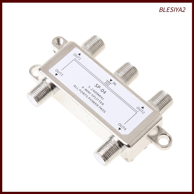 [BLESIYA2]4 Way CATV Signal Splitter Coaxial Coax HDTV Signal 5-2400MHz Satellite