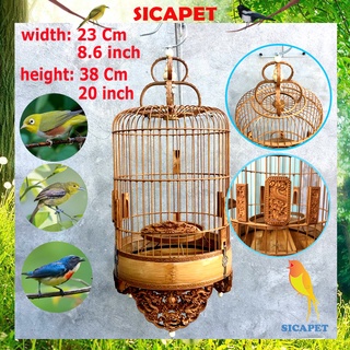 Lồng chim Khuyên đục rồng ,chim Sâu, chim hút mật Lồng khuyên đục đẹp, Lồng nuôi chim khuyên trạm khắc rồng đẹp SICAPET
