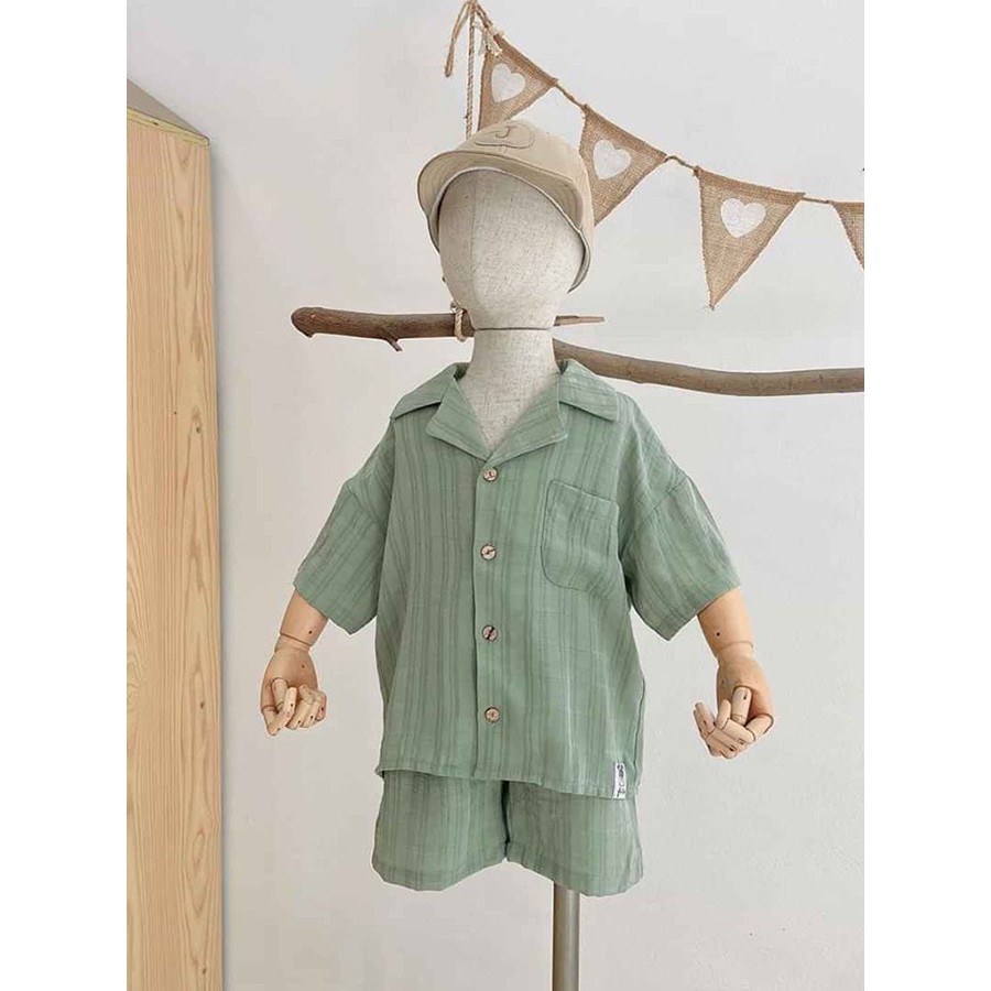 Rập giấy DC038 - Bộ Pyjama ngắn - bé trai