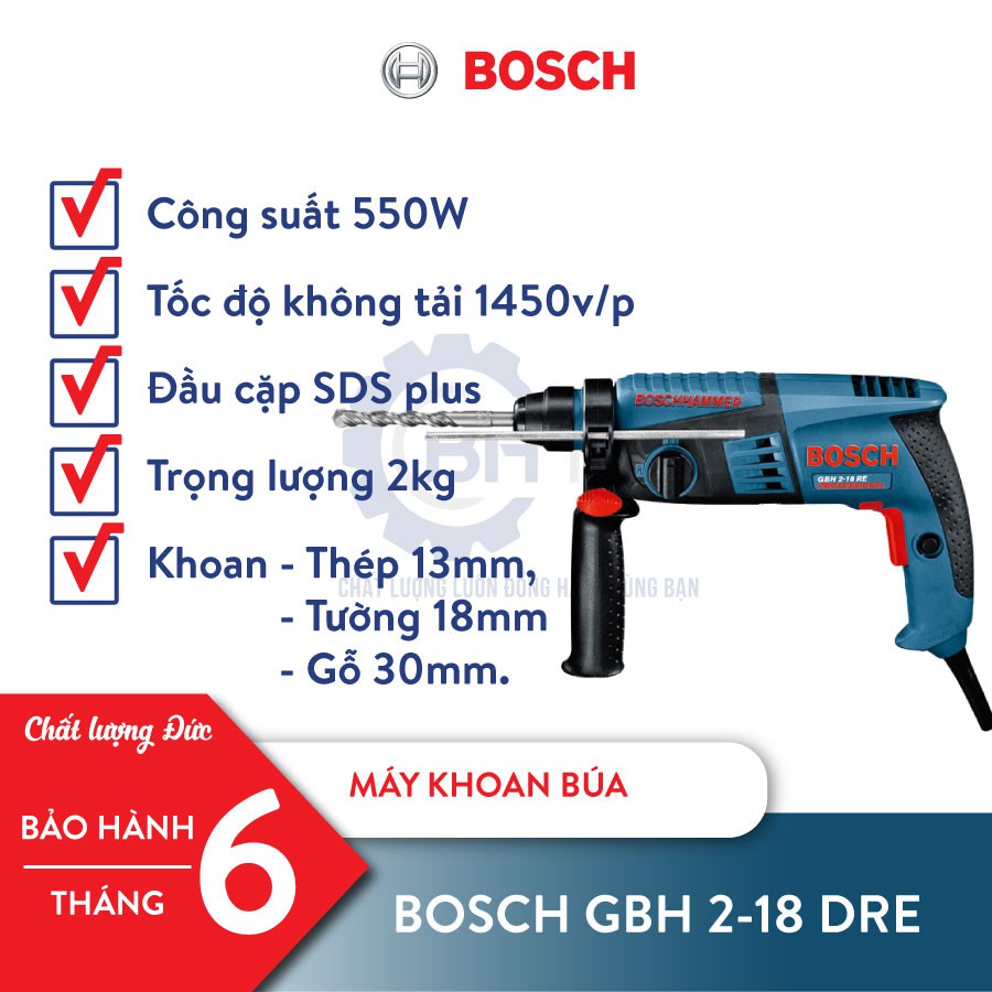 MÁY KHOAN BOSCH GBH 2-18 DRE - HÀNG CHÍNH HÃNG