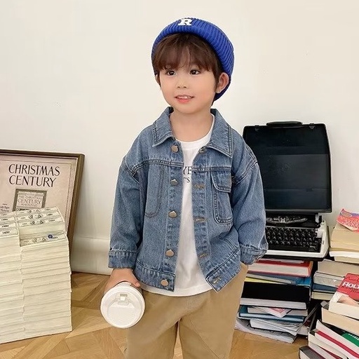 Áo khoác denim BXPB phong cách Hàn Quốc thời trang mùa thu cho bé 4-15 tuổi