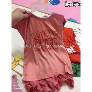Bộ Minky mom cộc tay mông cong cho bé