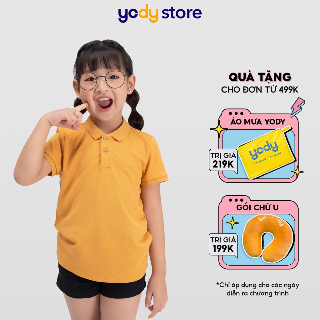 Áo Phông Polo Trẻ Em Bo Trơn Chất Liệu Cafe YODY. Phông KID Bo Trơn Êm Dịu, An Toàn Cho Bé Trai Và Bé Gái - APK5181