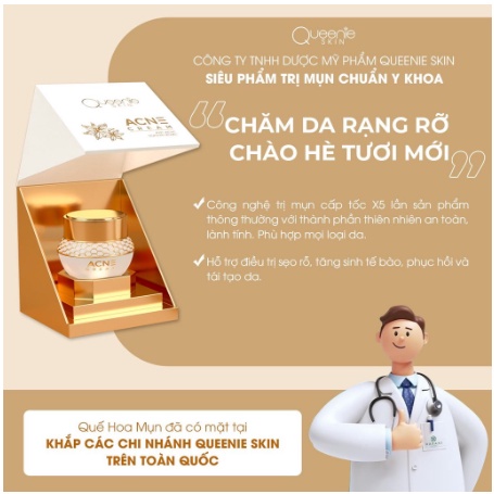 Quế Hoa Mụn Queenie Skin - Kem Chấm Mụn Đậu Đen, Mụn Ẩn, Giảm Thâm Mụn, Dưỡng Trắng Da