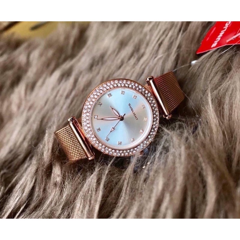 Đồng hồ dây thép không gỉ dành cho nữ thương hiệu sunlight+ kèm ảnh thật mã 79527