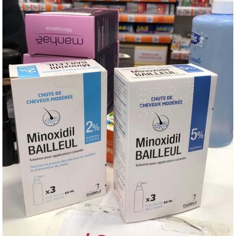 Xịt mọc tóc minoxidil 2% và 5% Bailleu chính hãng Date 2025 - 2026