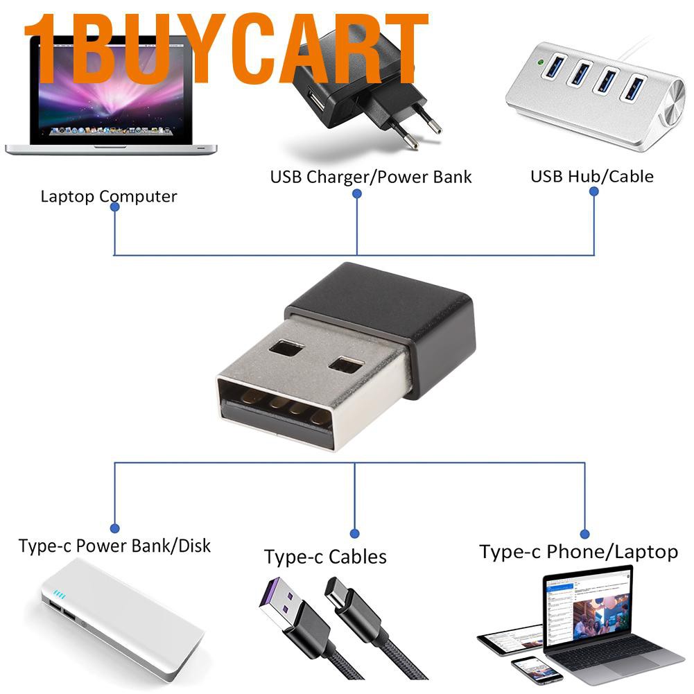 Giắc Chuyển Đổi 1buycart Từ Usb Sang Type-C Male Cho Ổ Cứng Di Động, Máy Tính Bảng