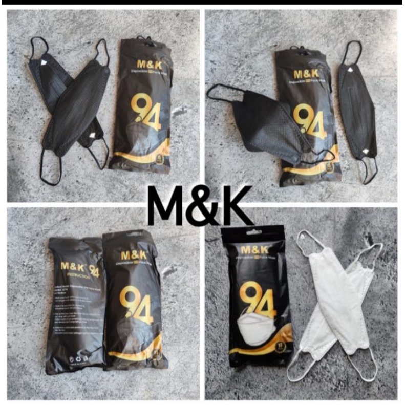 Set 10 vòng đệm màu đen KF94 MK Hàn Quốc KF94 4 PLY chất lượng cao