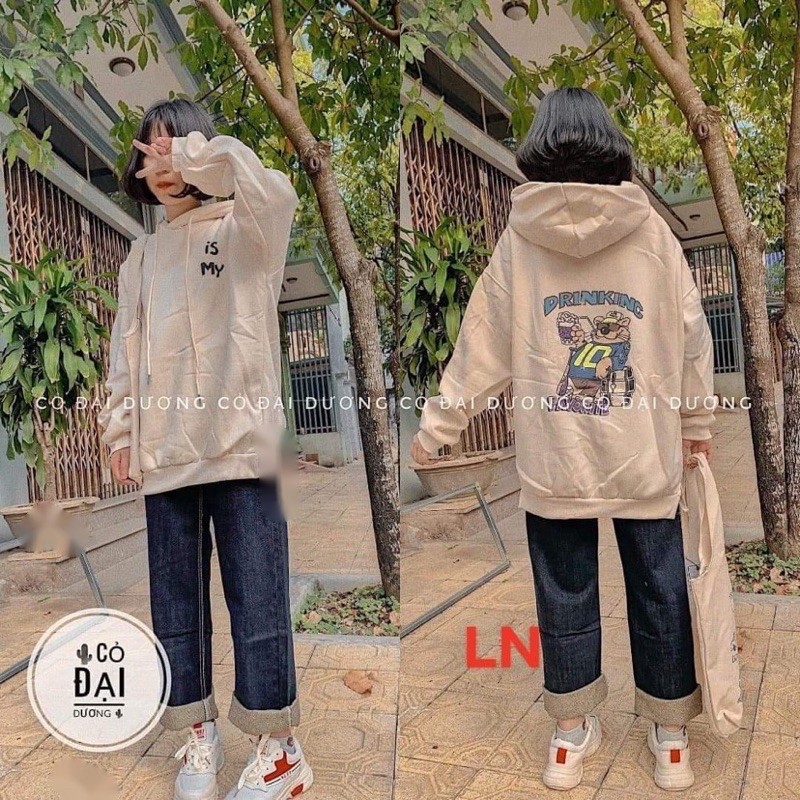 Áo mèo ngồi uống nước in lưng LN11