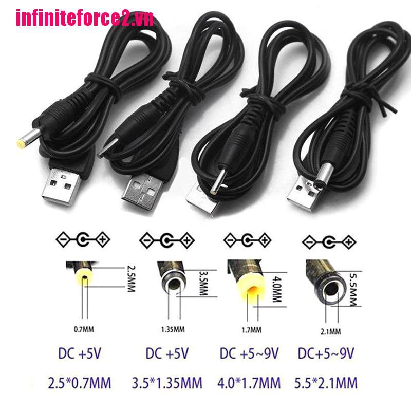 Cáp Chuyển Đổi Usb Sang Cổng 2.5 3.5 4.0 5.5mm 5v Dc Chuyên Dụng