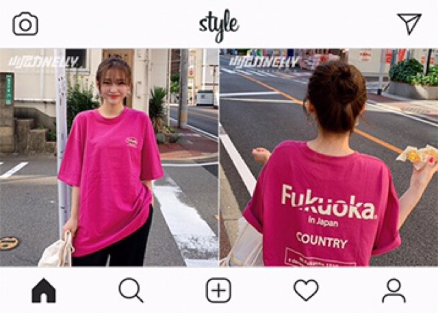 Áo phông nelly (có sẵn) hồng đậm fuku