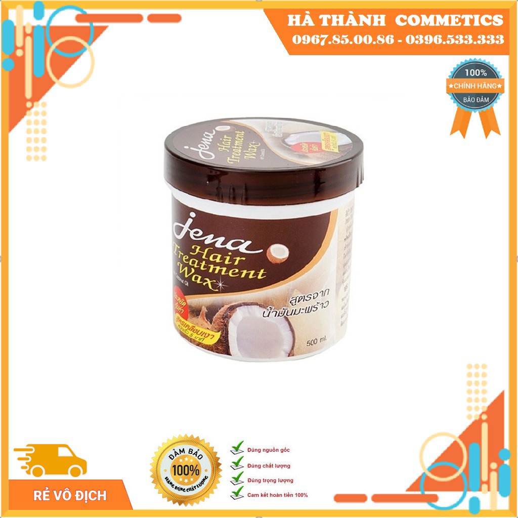 Kem Ủ Tóc Tinh Dầu Dừa Già JENA Coconut Hair Treatment Wax 500ml Hàng Nội Địa Thái Lan Siêu Mềm Mượt - HT120