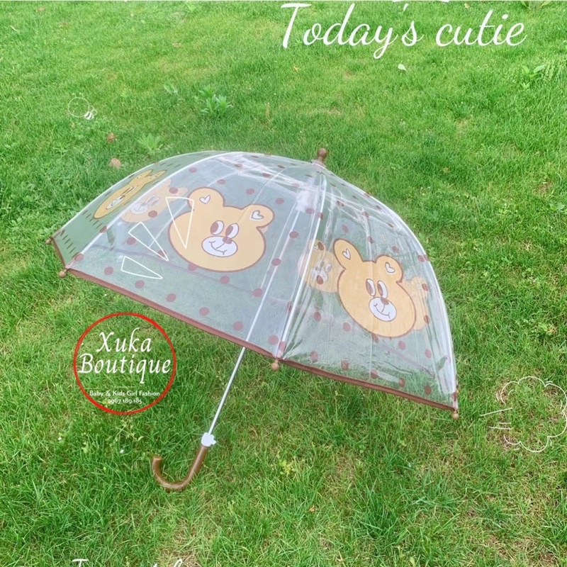 Ô Che Nắng Che Mưa Cho Bé style Hàn Quốc Ô dù trong suốt tay cầm dài