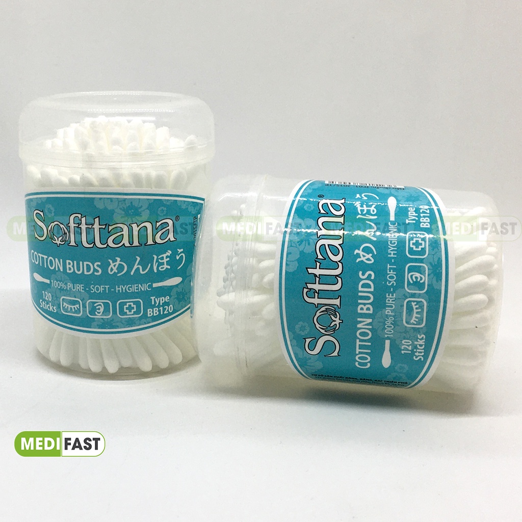 Bông ngoáy tai cho bé SOFTTANA - Tăm bông cho bé, người lớn dùng vệ sinh tai, mũi
