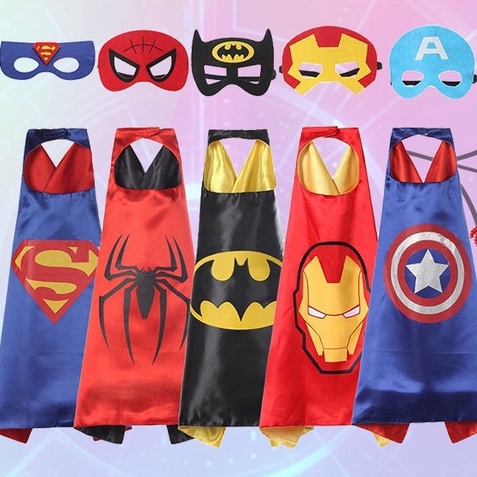 Áo choàng hóa trang nhân vật anh hùng Marvel cho trẻ em tham gia tiệc halloween