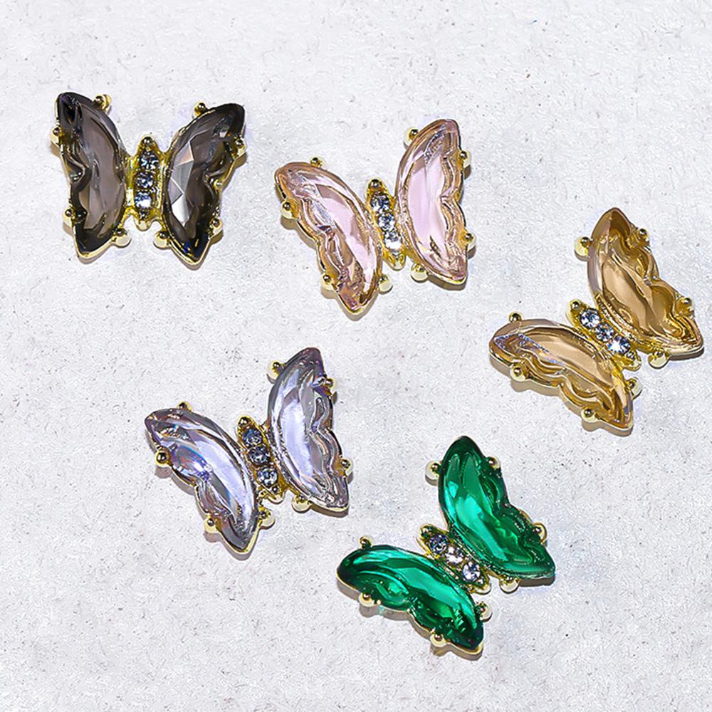 Phụ Kiện Trang Trí Móng Tay Hình Bướm Bằng Hợp Kim Lấp Lánh