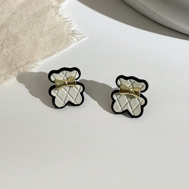 Bông Tai Đính Nơ Đen Thời Trang Mùa Hè Chất Lượng Cao Dành Cho Nữ