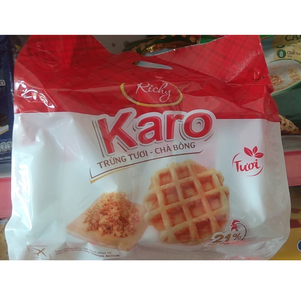 Bánh trứng tươi chà bông Karo Richy túi 6 gói 156g (26g x 6 gói)