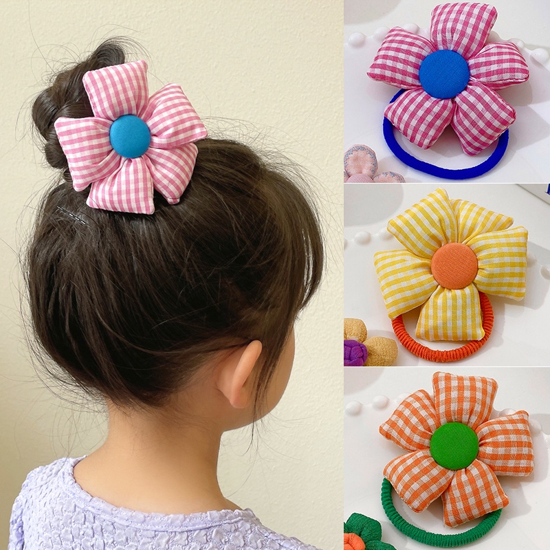 Dây Cột Tóc Cao Su Họa Tiết Hoa Hướng Dương Dễ Thương Xinh Xắn Cho Bé Gái
