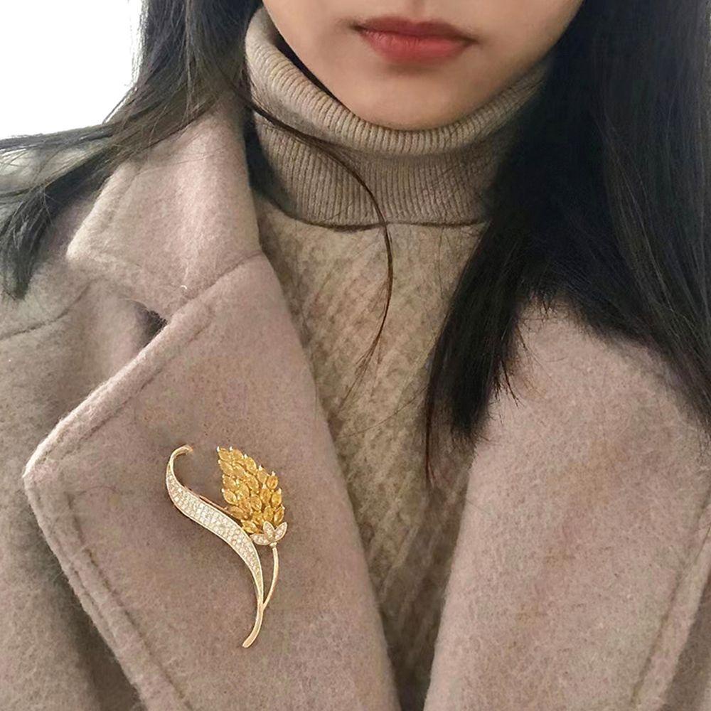 Trâm Cài Áo VANES1 Hình Lúa Mì Hoa Hồng Thời Trang Hàn Quốc