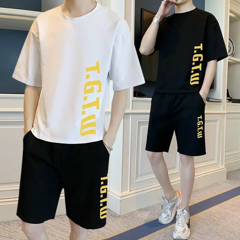 Đồ bộ thun lạnh in chữ TGTW dành cho nam nữ, thời trang mùa hè