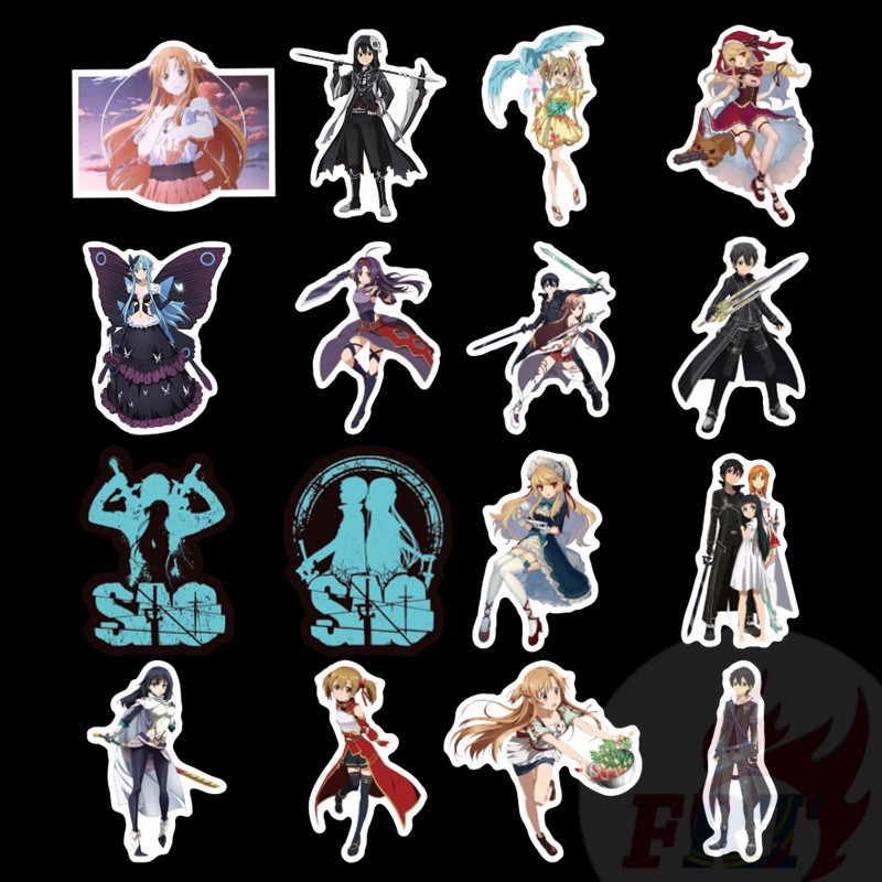 ❉ Sword Art Online - Series 01 Anime SAO Stickers ❉ 50Pcs/Set Kirigaya Kazuto Kirito Yuuki Asuna Asada Shino Mixed DIY Fashion Luggage Laptop Skateboard Doodle Decals Stickers