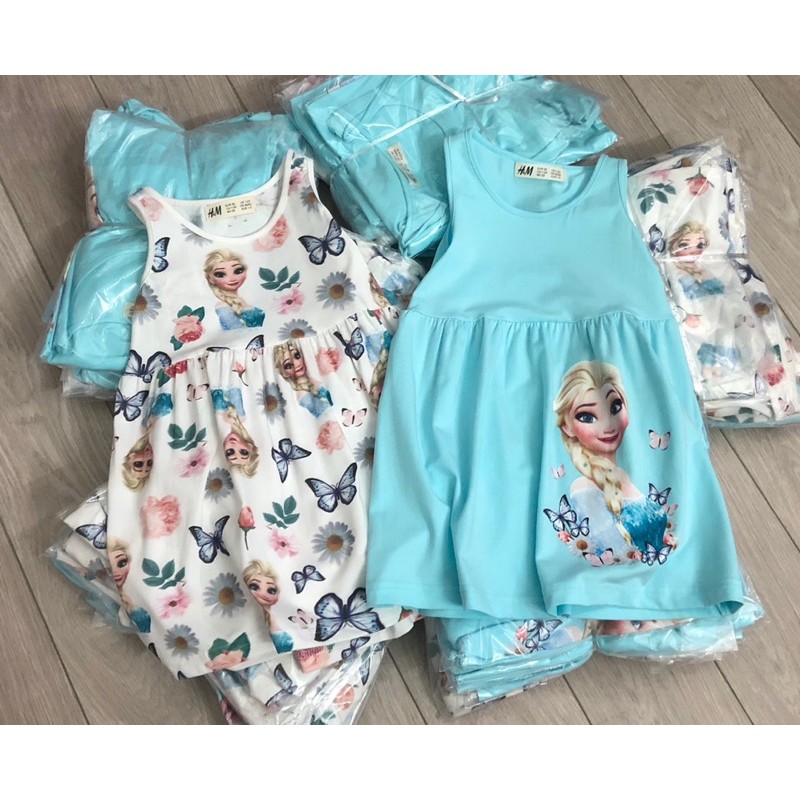 Váy cotton sát nách Elsa HM 1-10Y (có ảnh thật)