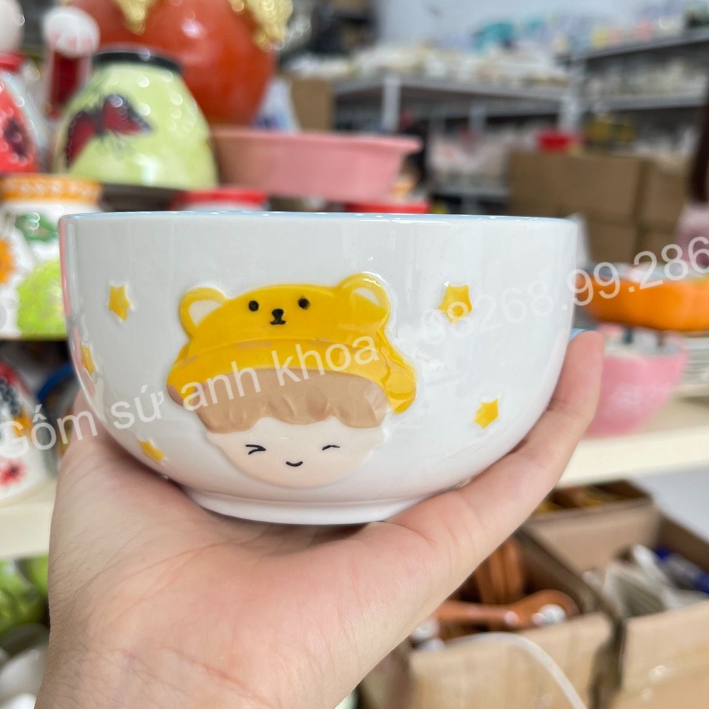 Tổng hợp Bộ Bát Đĩa sứ Decor Set Chén Dĩa Sứ 8 món hình cô bé, cậu bé vẽ tay họa tiết nổi xinh yêu Dễ Thương Cute.