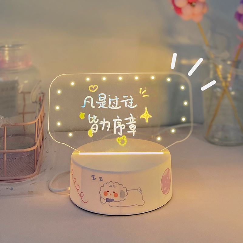 Set đèn + bảng ghi chú chất liệu acrylic 2 trong 1 cổng USB độc đáo cho sinh nhật (có bán lẻ)